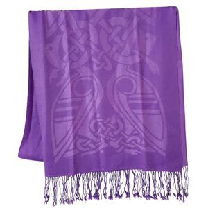 Patrick Francis Scarf 100 % Wool Celtic Design Purple 16”X64”